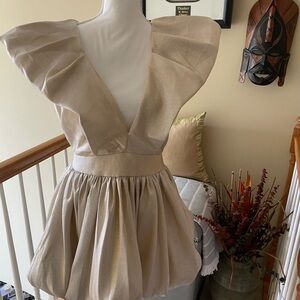 Luxxel Champagne Shimmer Bubble Dress NWT